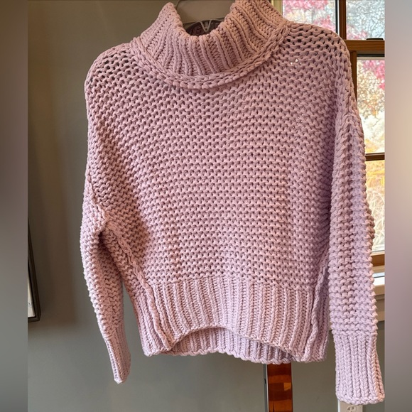 Free People Sweaters - Free People Cotton Blend Chunky Knit Sweater Mock Neck Size XS oversized.